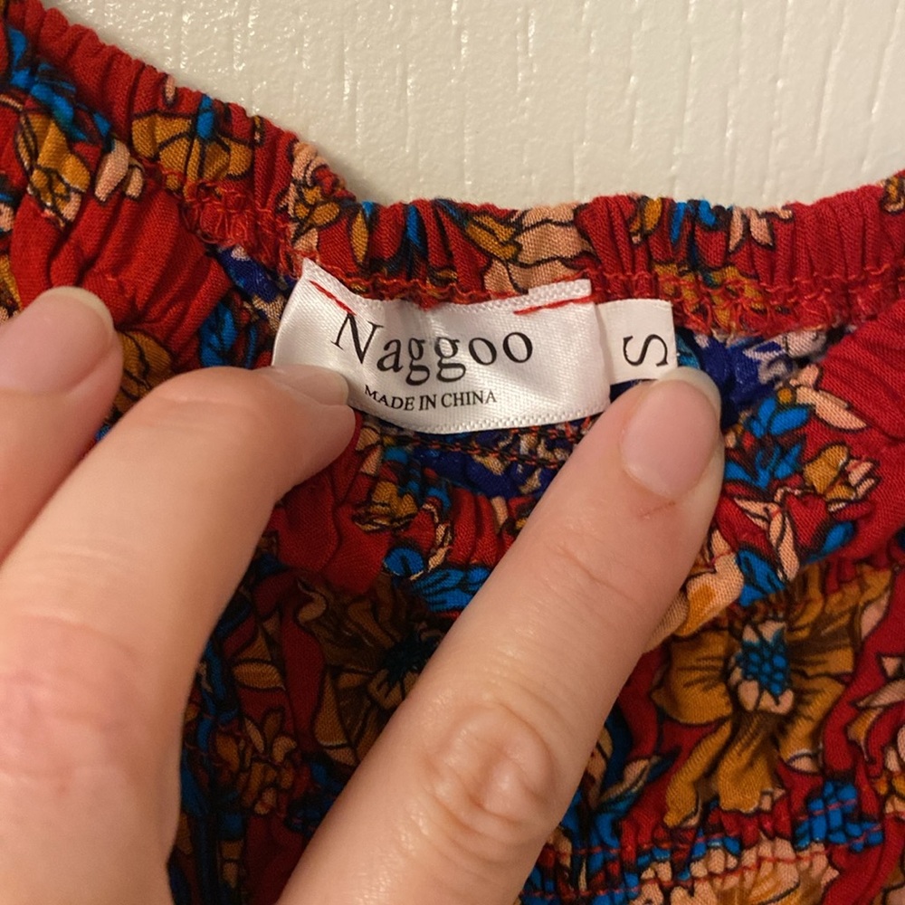 Blue and red floral midi dress - Picture 6 of 6